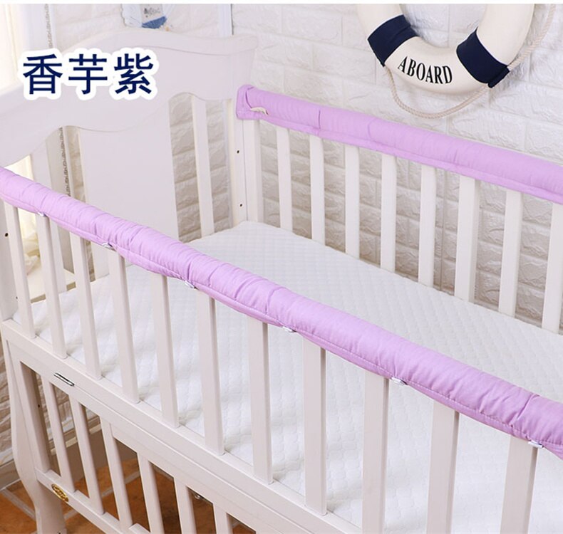 Bomuldstyk baby krybbe seng beskyttelses gelænderbeskytter 1 par krybbe kofangerstrimler til nyfødte baby sikkerhedsbeskyttelse kofangere 5 størrelser: Xiang yu zi