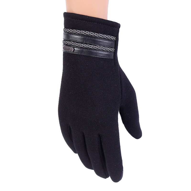 Touchscreen handsker mobiltelefon smartphone handsker køreskærm handske til mænd kvinder vinter varme handsker: B- sort
