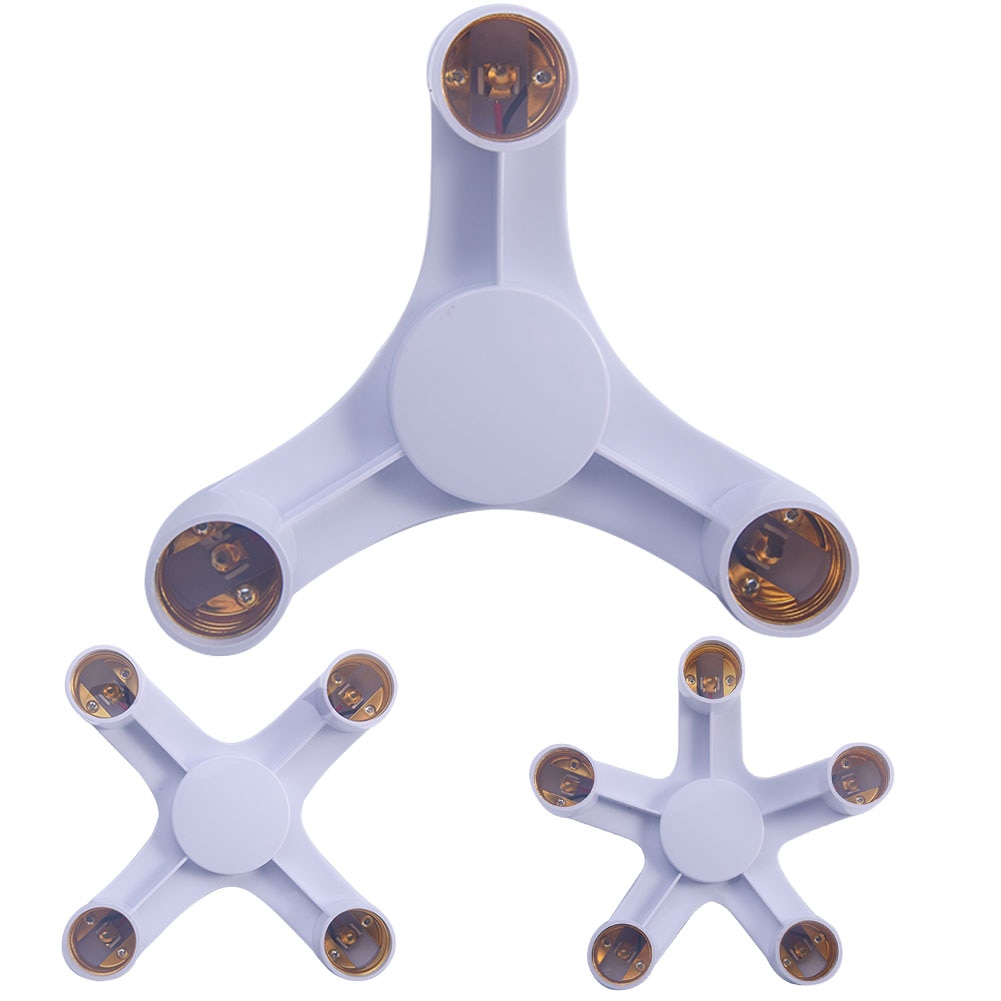 4 kop  e27 fitting adapter 4 in 1 100w 85-285v compatibel met standaard gloeilamp  e27 basis verleng splitter stekker lamphouder