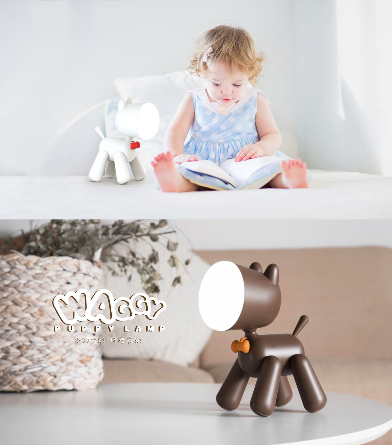 Verscheidenheid Cartoon Hond Licht Led Leeslamp Usb Oplaadbare Kinderen Slaapkamer Hoofdeinde Nachtlampje