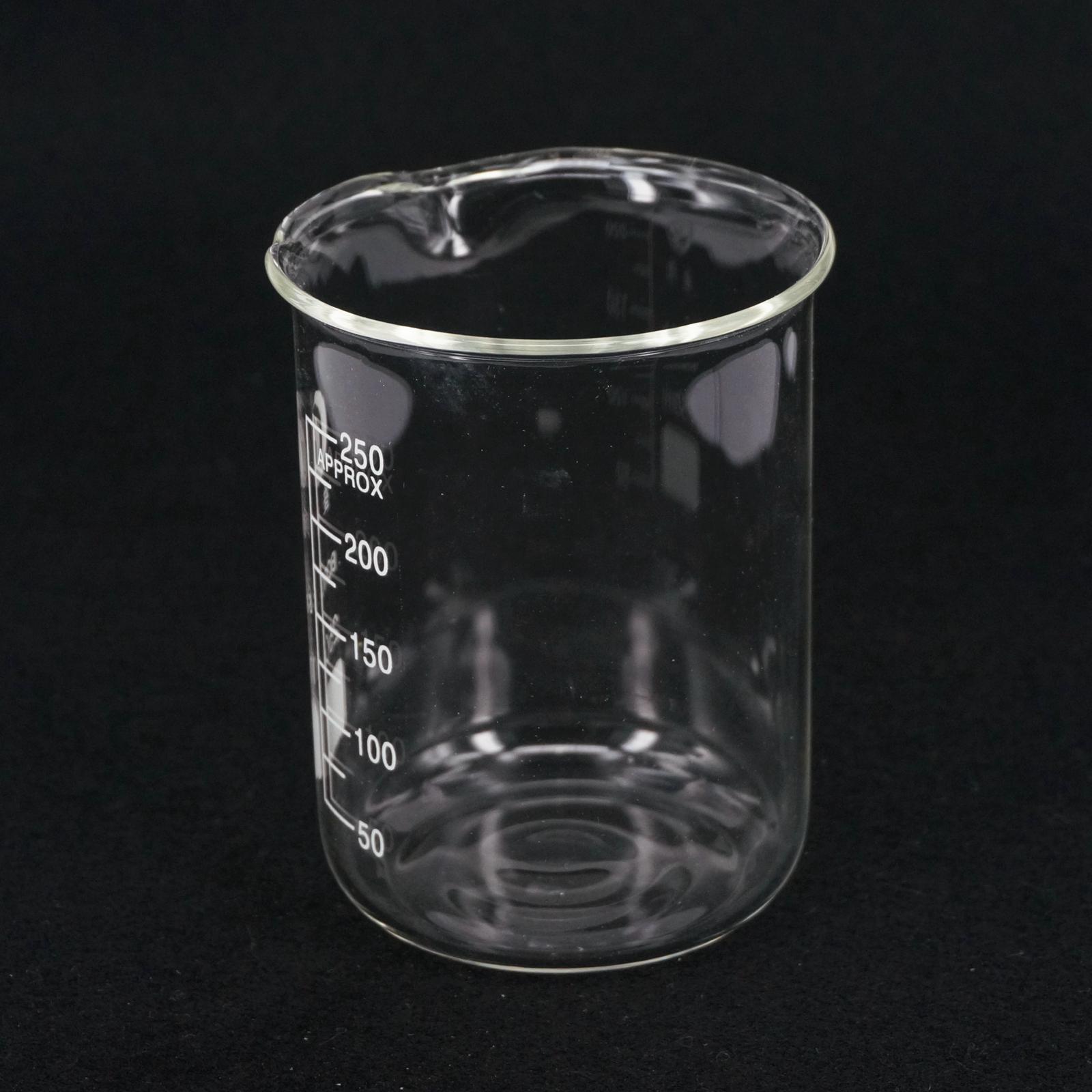 250 Ml Lage Vorm Beker Chemie Laboratorium Borosilicaatglas 3.3 Transparante Beker Verdikte Met Uitloop