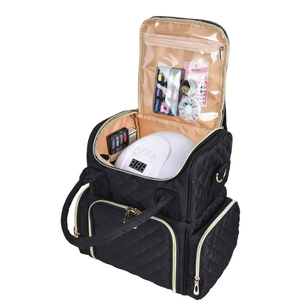 Tragbare Nagel kunst Nagellack Organizer Tasche Aufbewahrung koffer hält Taschen kosmetische Handtasche Veranstalter Reise tragen für Zubehör: Black
