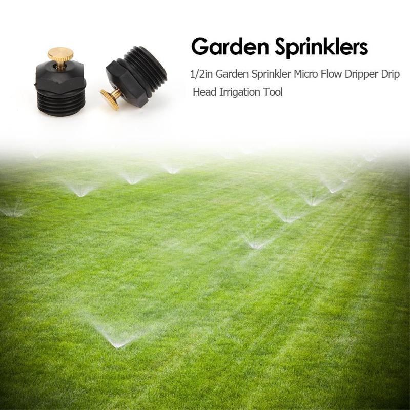 10pcs 1/2in Garden Sprinklers Micro Flow Dripper Drip Head Irrigation Tool