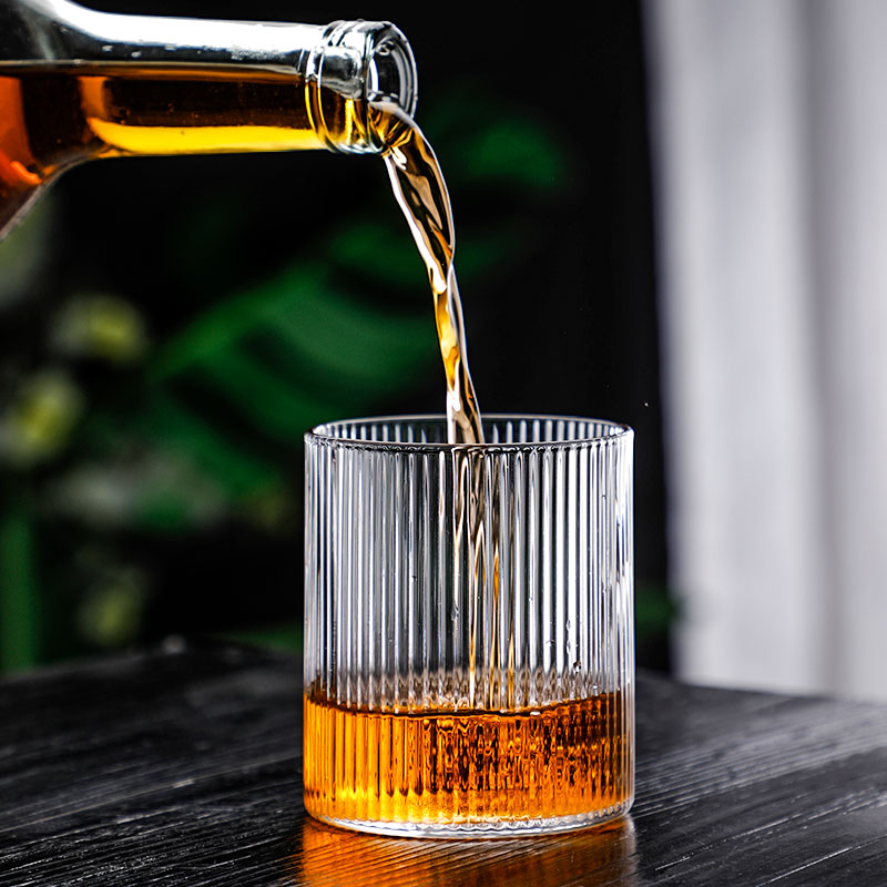 Japansk glass kopp juice drikke kaffekopp vertikalt mønster gjennomsiktig whiskyglass håndlaget