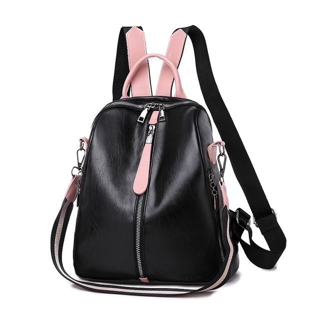 Backpack Women Soft Leather Backpack Female White Travel Back Pack School Backpacks for Girls Sac A Dos: black1