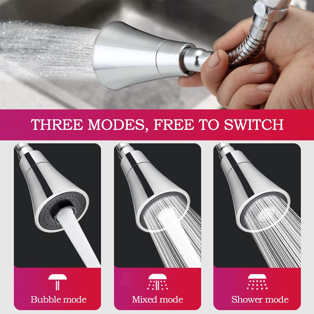 Universal 360 Degree Rotating Water Tap Head Kitchen Water Faucet Adjustable Pressure Water Saving Shower Faucet Nozzle Adapter
