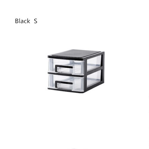 Vrouwen Multilayer Lade Make Storage Box Badkamer Cosmetica Sieraden Organizer Office Desktop Briefpapier Pen Liniaal Accessoires: Black  S