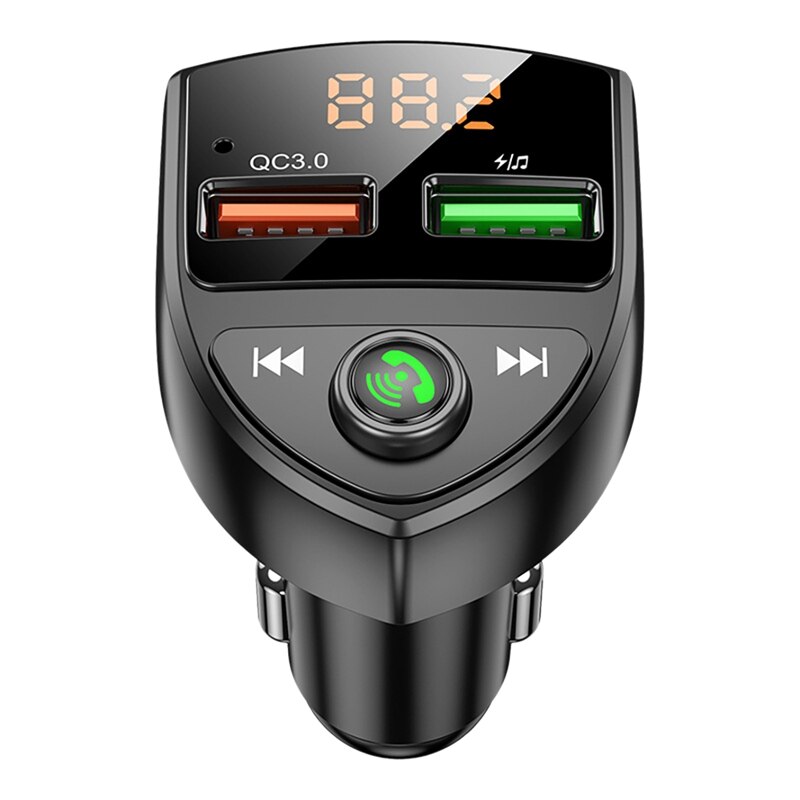 C8 QC 3.0 Bluetooth 5.0 FM Transmitter MP3 Player Car Bluetooth Hands-Free Fm Bluetooth Transmitter: Default Title