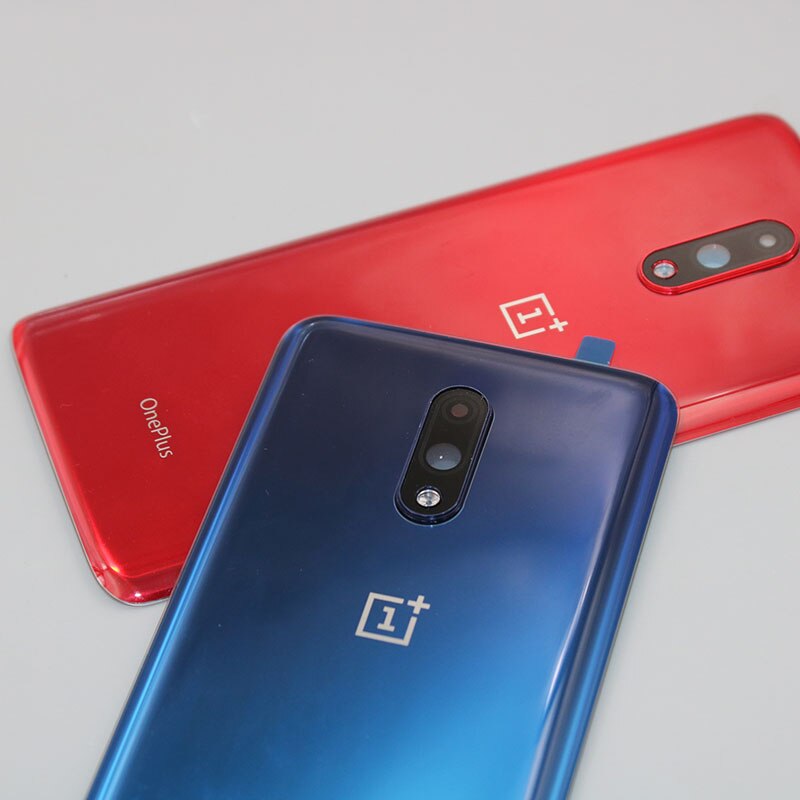100%  originale oneplus 7 bakre batteridekseldør bakglass ett pluss 7 kabinett 1+ 7t p7819 med kameralinse + logo