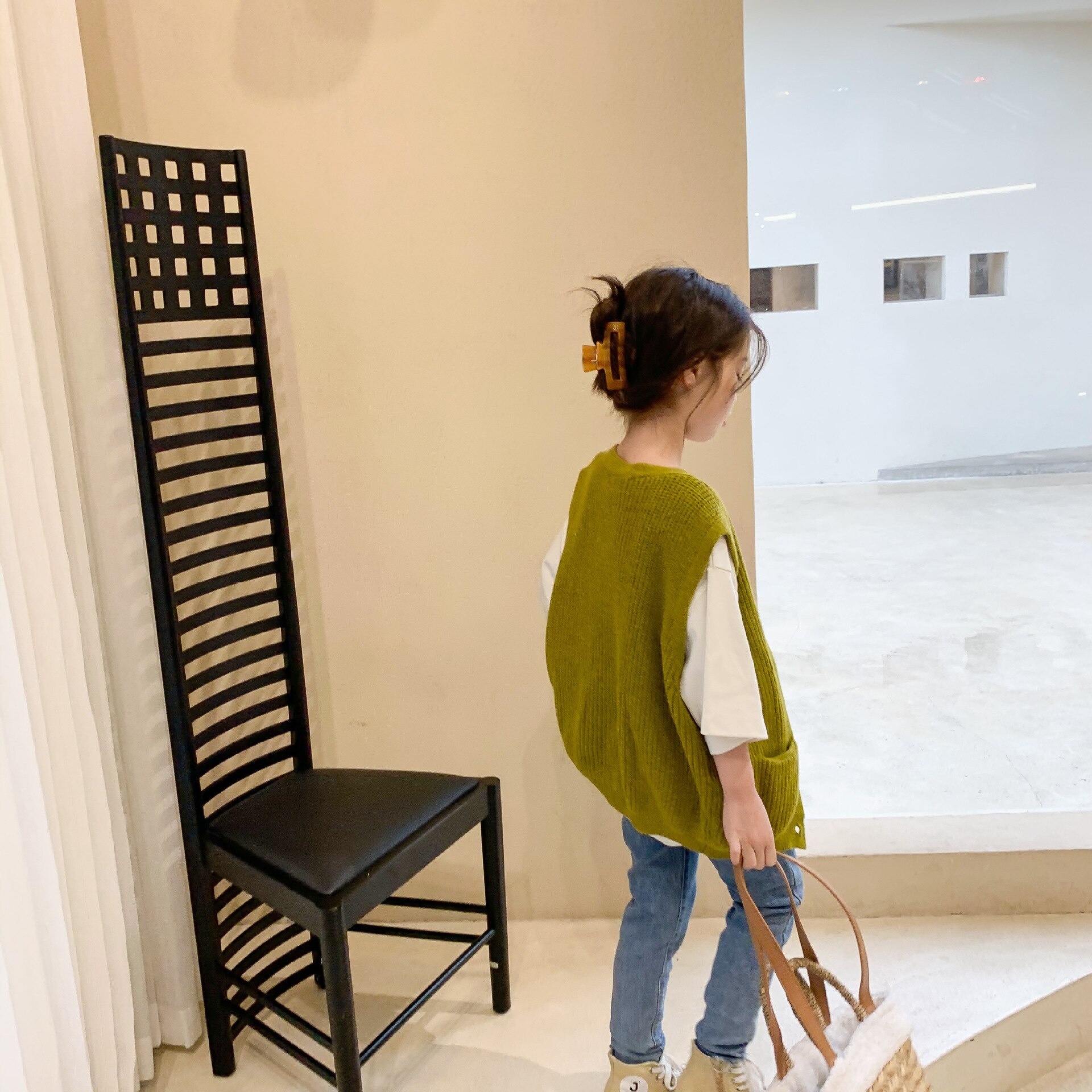 Spring Girls Knitted Vest Kids Korean Vests