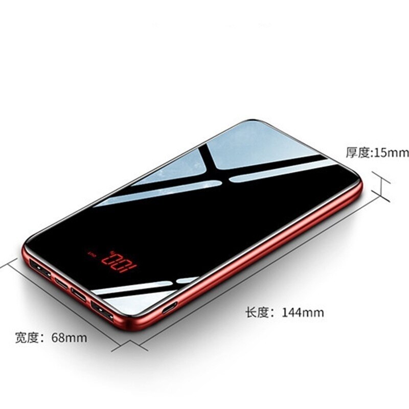 30000 mAh moc Bank przenośna ładowarka robić telefonu komórkowego LCD pełny ekran lustrzany Powerbank robić smartfonów zewnętrzna ładowarka robić baterii