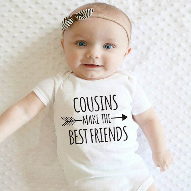 Nette Cousins Machen sterben Beste Freunde Baby Kleidung Sommer Neugeborenen freundlicher Baby Jungen Mädchen Karosserie Gesamt Kleidung Outfits 0- 18M