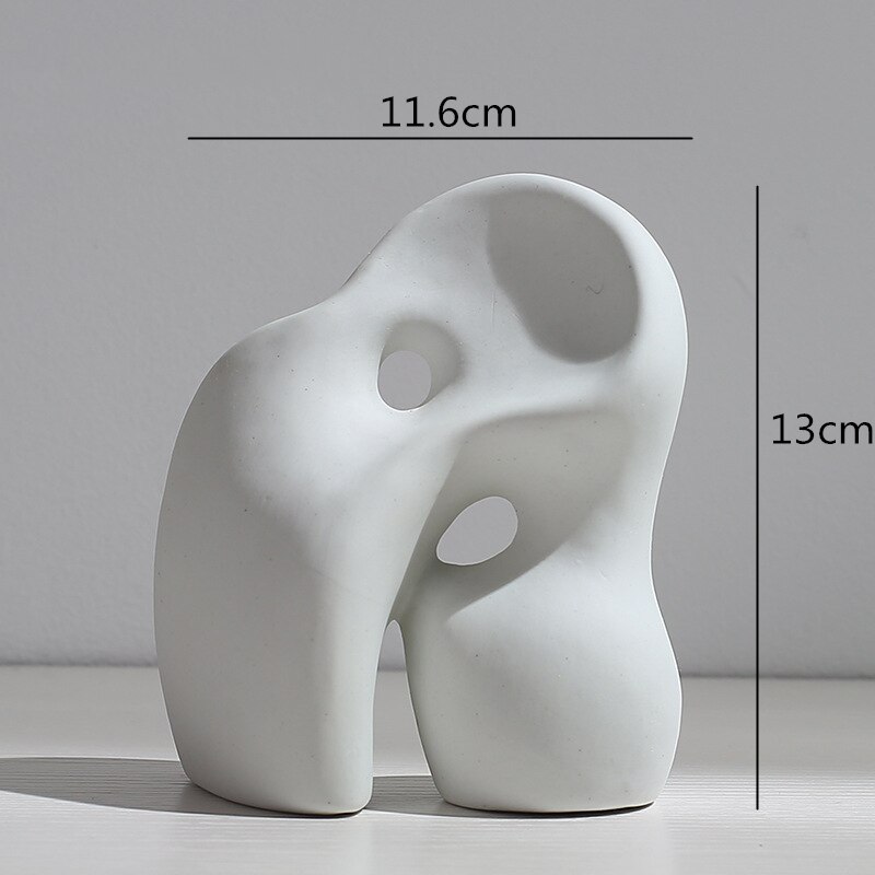 Vase en céramique abstraite, Arrangement de fleurs, artisanat hydroponique, ornements, accessoires de décoration de maison moderne, Vases blancs, décor: F