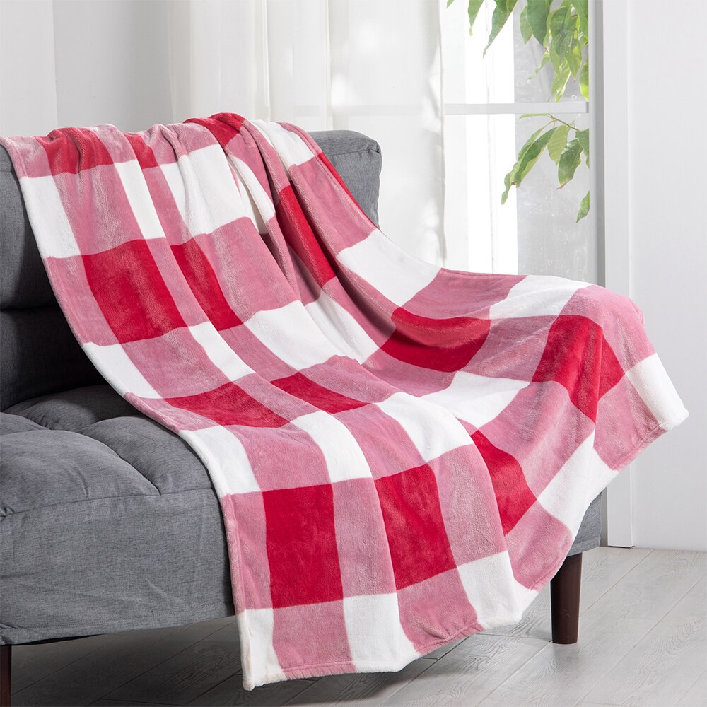 Flanell Vlies Büffel Prüfer Decke Für Bett Super Weiche Samt Plaid aufbringen Karierten Werfen Leichte Mikrofaser: 6