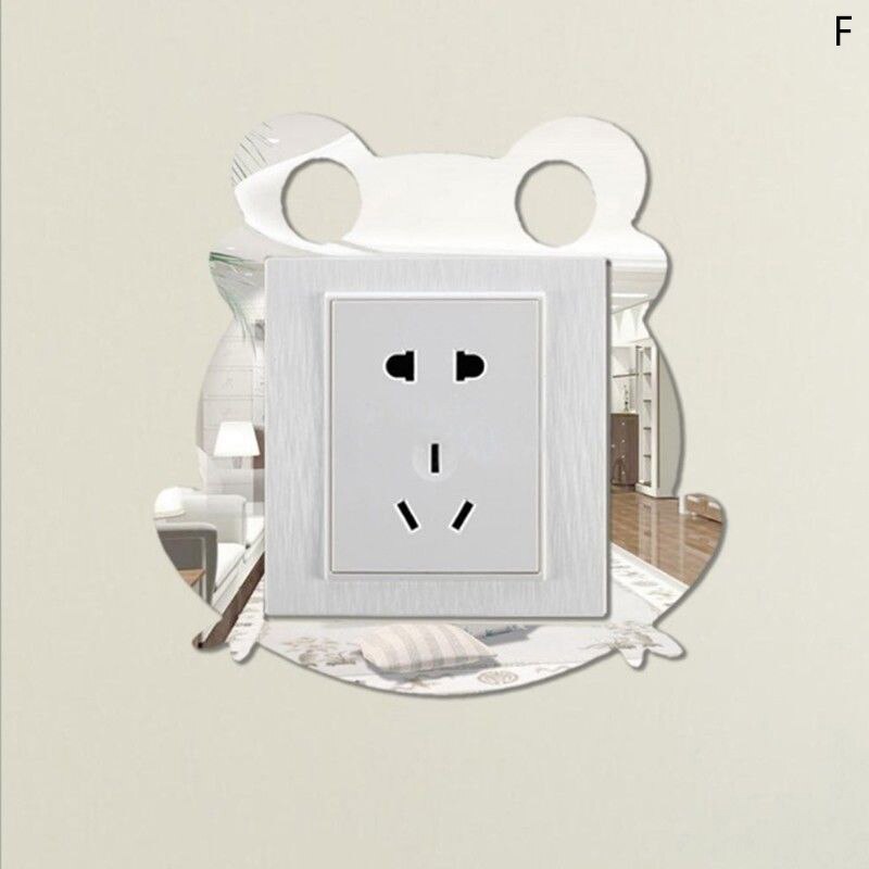 Pegatinas de pared de fotos con interruptor, 1 Uds., bricolaje, decoración creativa para el hogar, pegatinas de pared de espejo 3D Acrílico: F