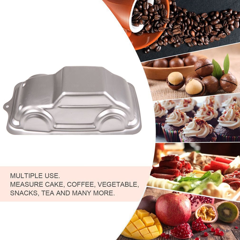 3D Birthday Cake Pan Car-Shape Cake Pan Aluminium Silver For Children'S Birthday For Kitchen Practical