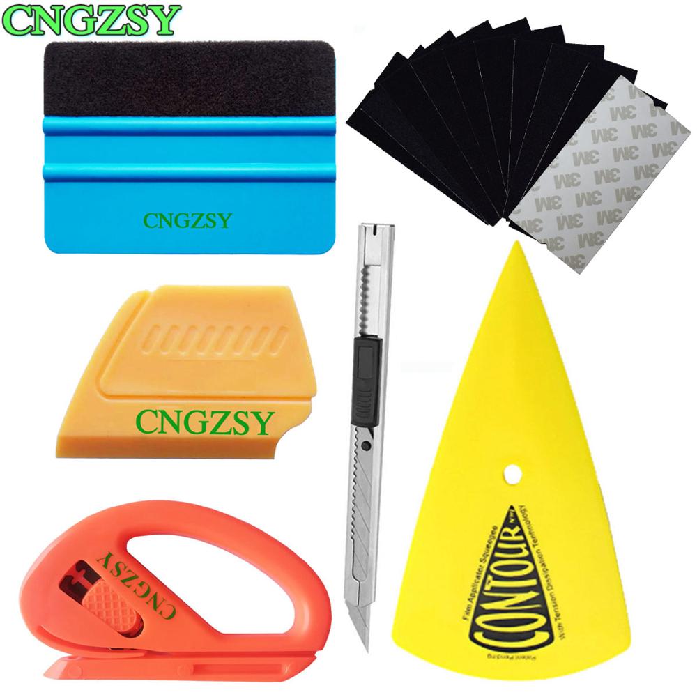 no Scratch Squeegee Spare Fabric Felt Safety Cutter Art Knife Sharp Pointed End Scraper Car Wrap Vinyl Tool Kit K23