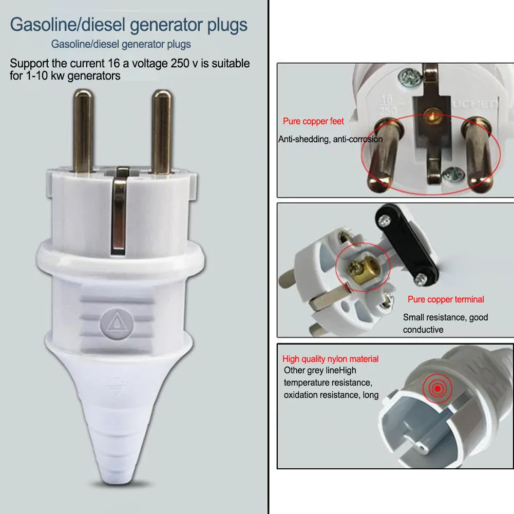 1 Uds enchufe Industrial impermeable enchufe europeo cobre enchufe europeo 220V 16A conector de alimentación eléctrica impermeable a prueba de polvo