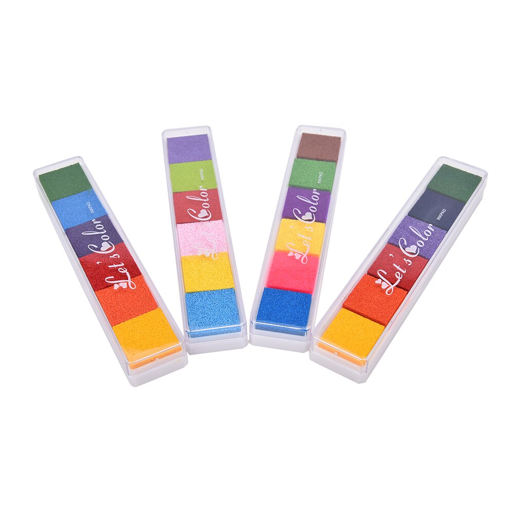 Non-Toxic Gradient Color Ink Pad Inkpad Rubber Stamp Oil Based Finger Print Nice For Children Stamp DIY Art