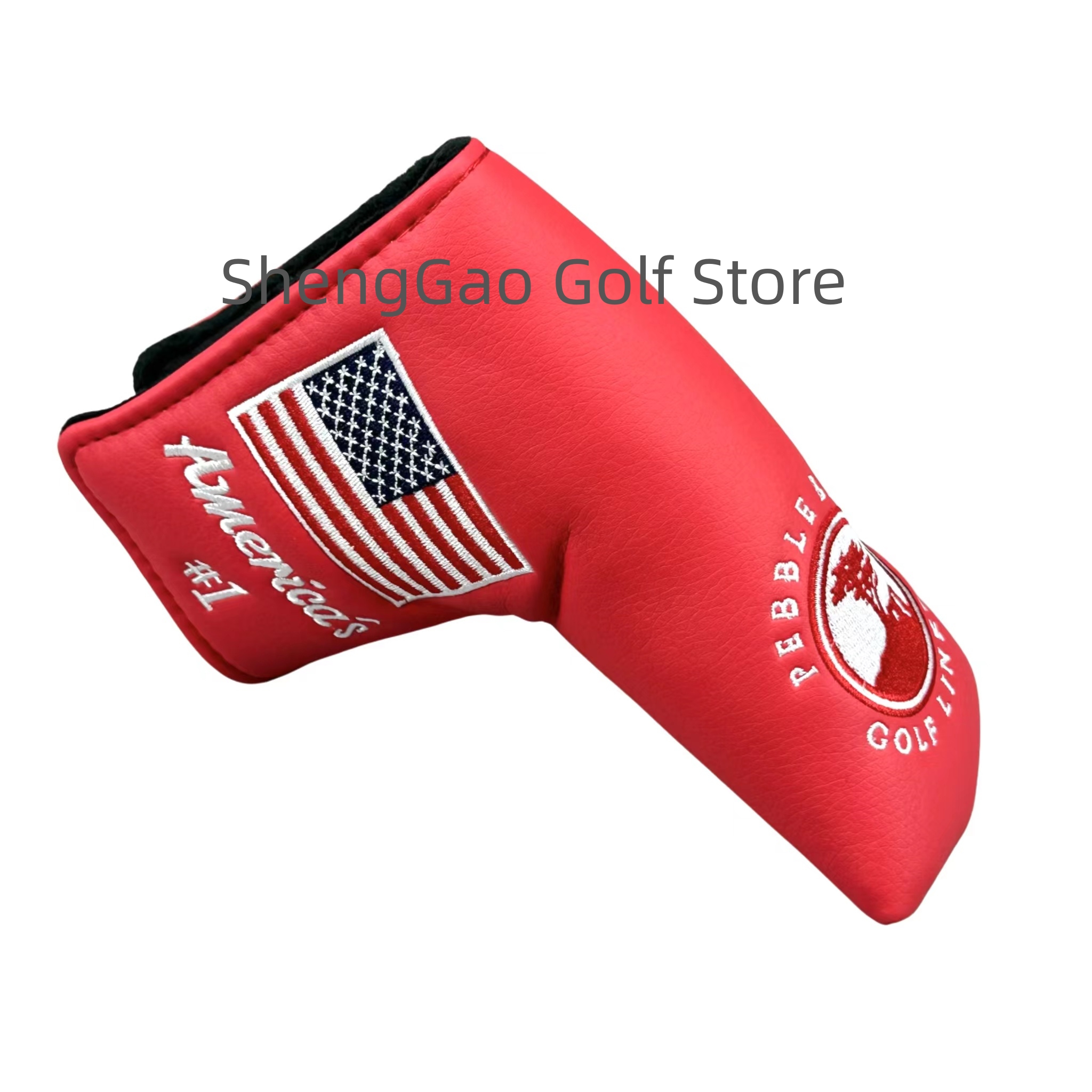1pc Golf Putter Abdeckung PU Leder Verschluss Kiefer aufbringen Golf Verein Abdeckung Klinge Putter Abdeckung Schutz: Licht Gelb