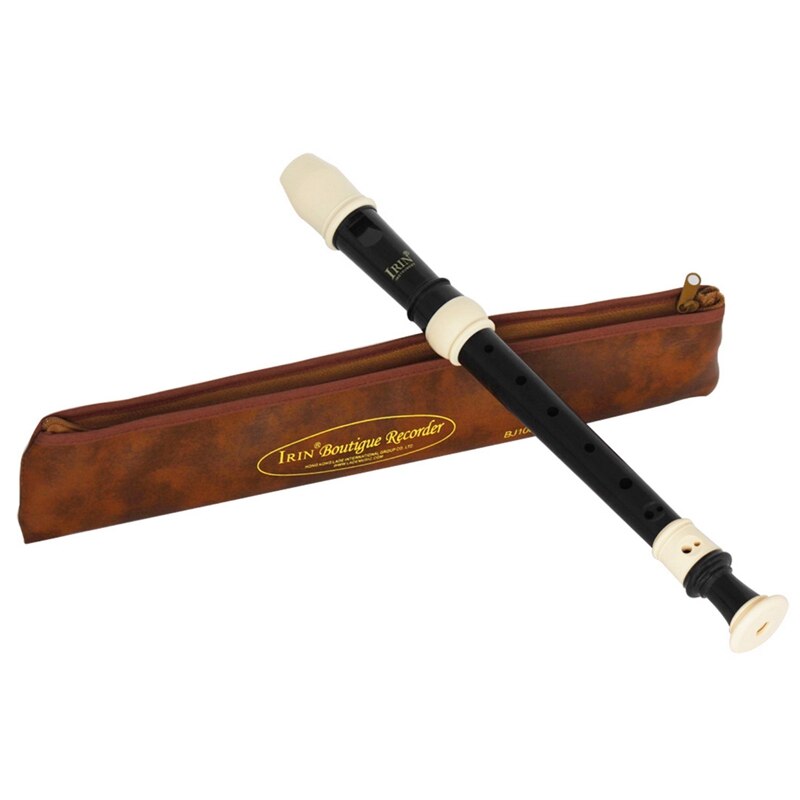 Set de 2 clarinete Soprano Irin Abs flauta larga grabadora barroca Accesorios para Instrumentos Musicales de dedos-negro y blanco