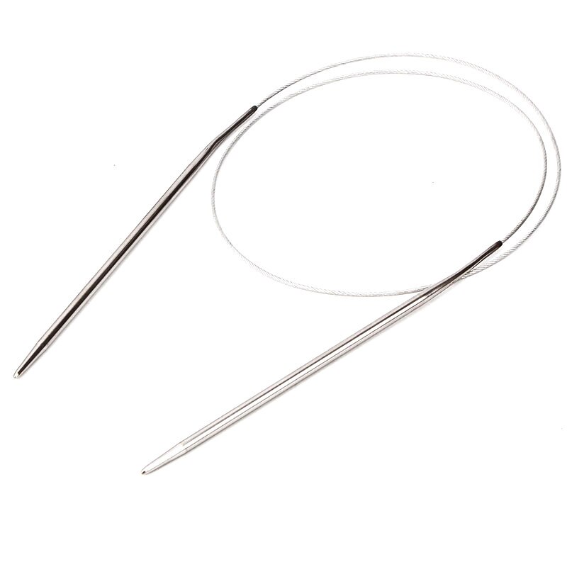 60cm Stainless Steel Circular Knitting Needles Weaving Sweater Scarf Yarn Extended Crochet Ring Needles Sewing Needlework Tools
