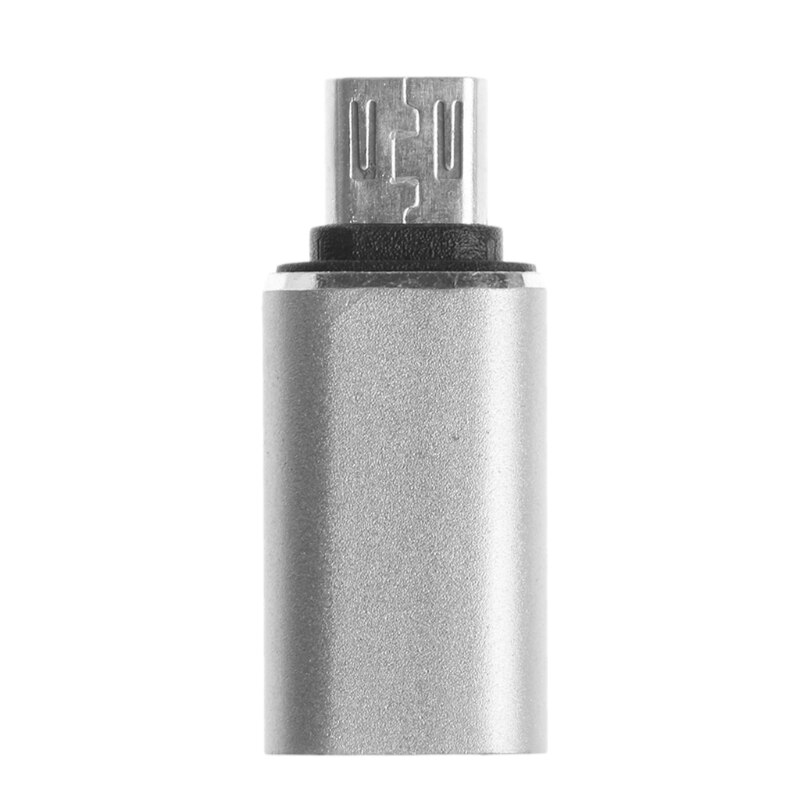 Adaptador de conversor usb 3.1 tipo c fêmea para micro usb 2.0 tipo b macho: Prateado