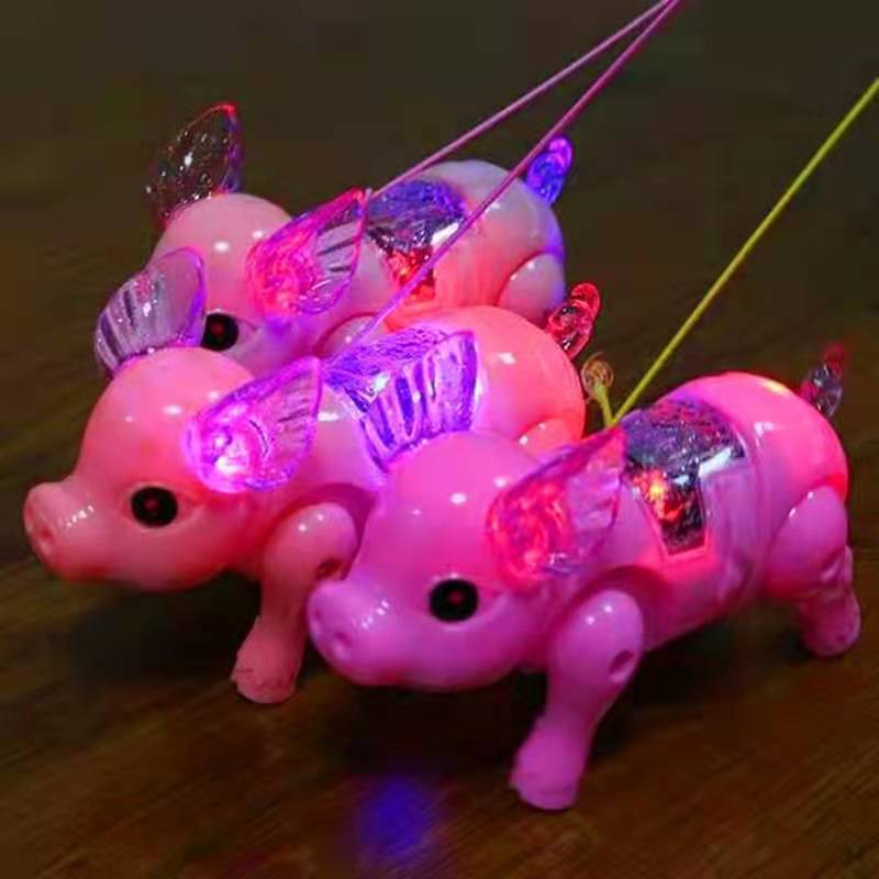 Divertente lampeggiante musicale a piedi maiale giocattoli maiale animali domestici elettronici giocattolo bambini gadget interattivi giocattoli elettronici regali ragazza ragazzo