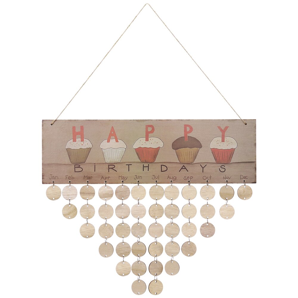 1PC Hanging Calendar DIY Home Decor Plaque Memo Calendar Birthday Reminder for Office Home Club