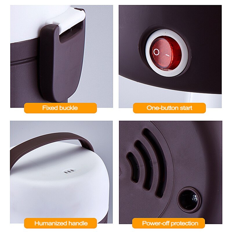 Mini Electric Rice Cooker Stainless Steel 2/3 Layers Steamer Portable Meal Thermal Heating Lunch Box Food Container Warmer 220V