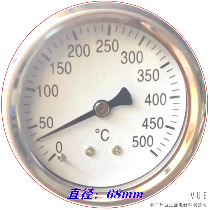 All-Staal Shell Ronde Hoge Temperatuur Oven Oven Pizza Oven 0-500 Graden Thermometer Thermometer