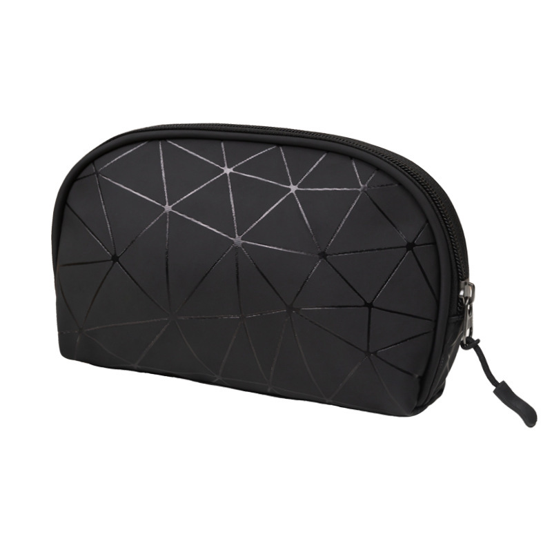 PU Toiletry Small Bags For Women Korean Cosmetics Storage Organizer Washbag Bags For Women Travel Cosmetic Shell Bag: black