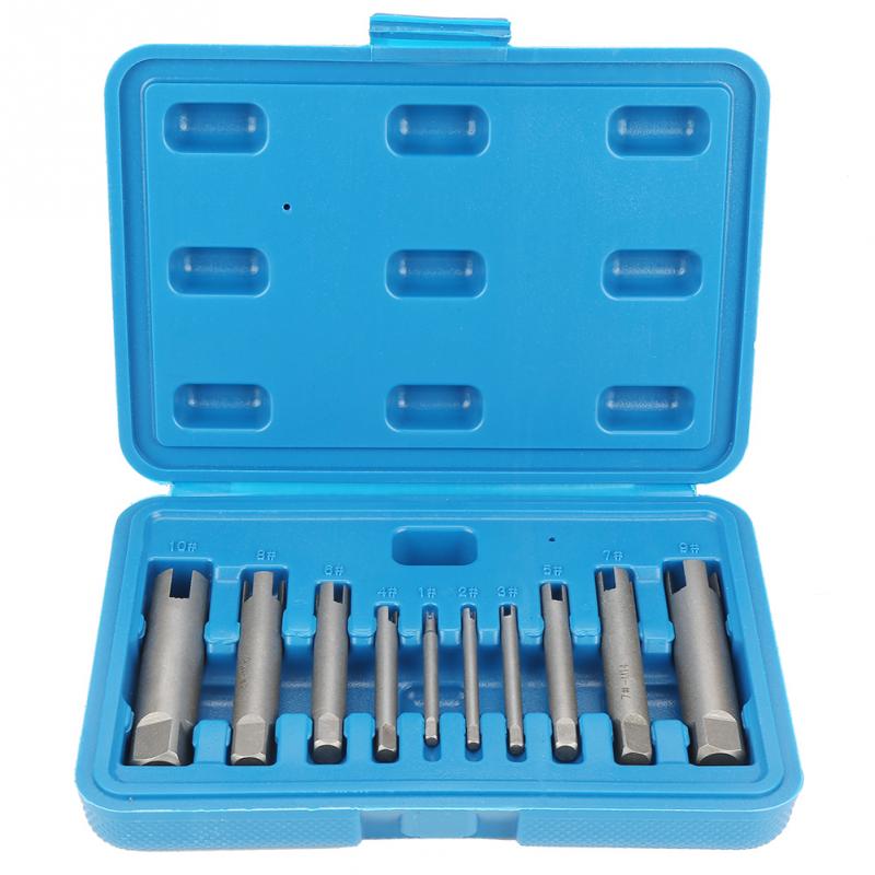 Stripped Schroef Tap Tap Extractor Set Staal Gebroken Hoofd Kranen Remover Stripped Schroef Tap Extractor Set reparatie Handgereedschap: Ten Set