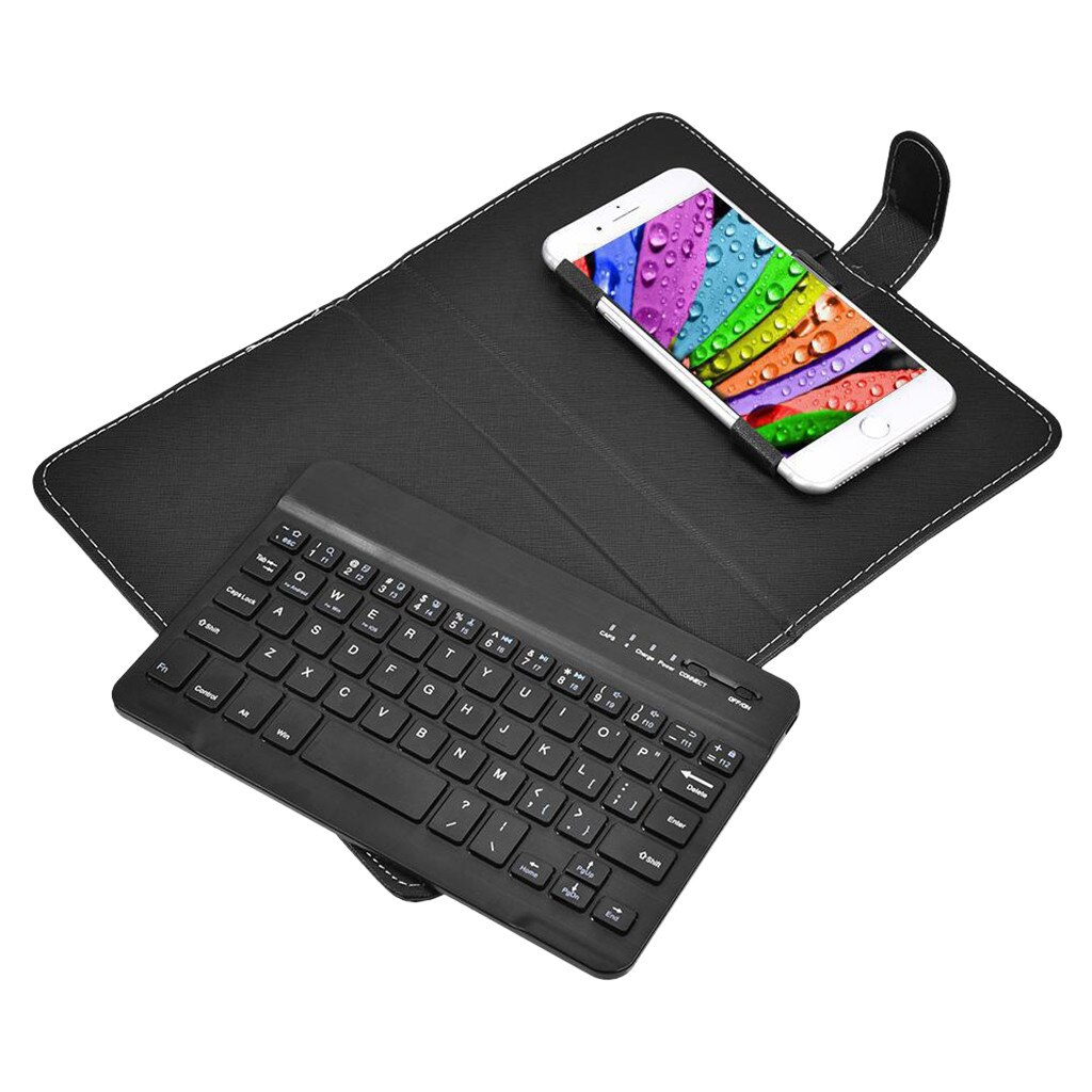 Wireless Bluetooth Keyboard and Leather Stand Case Filio Cover for iOS Android For Office hands free For iPhone 11 pro max