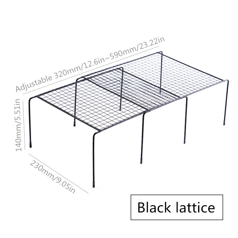 Estante de almacenamiento de cocina ajustable armario de cocina organizador de cocina de estante organizador de zapatos de armario Organizadores de ahorro de espacio: Black lattice