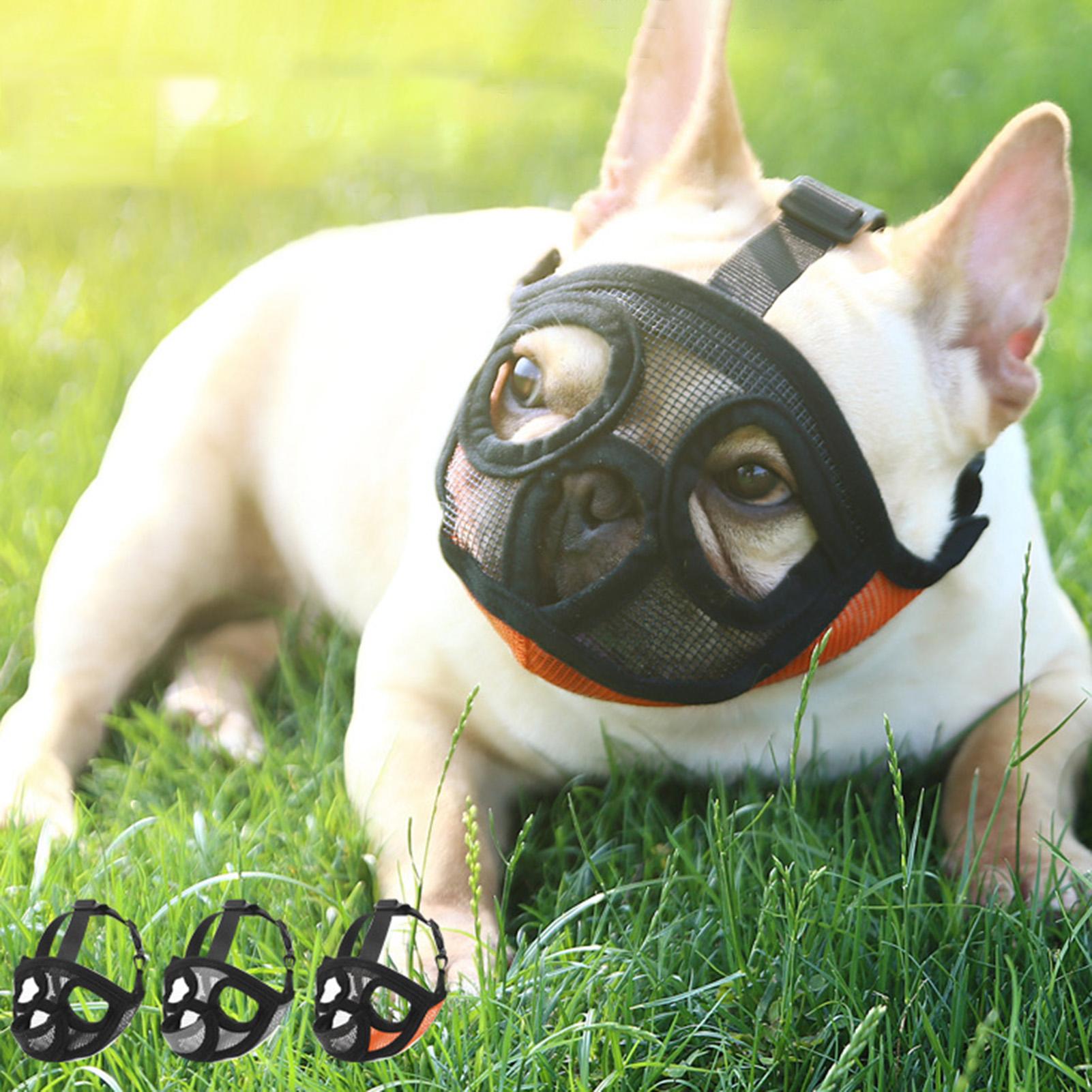 Short Snout Pet Dog Muzzles Adjustable French Bulldog Muzzle Dog Mouth Mask Breathable Muzzle for Anti Stop Barking Supplies