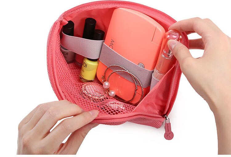 Draagbare Oplader Tas Digitale Kabel Case USB Organizer Power Bank Houder Kit Bag: Pink