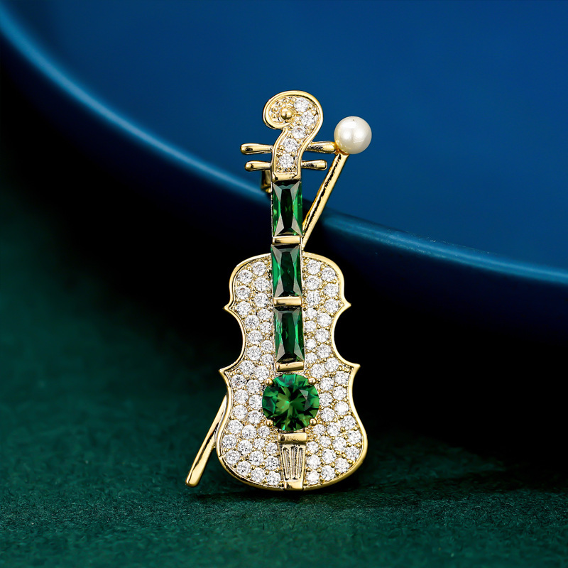 Mode Muziekinstrumenten Gitaar Viool Cello Piano voor Vrouwen Meisje Kinderen Kraag Broche Cap Rugzak Pak Pin: Imitation Rhodium Plated