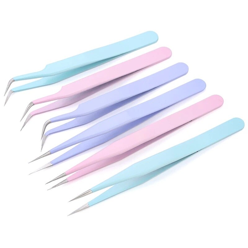 Snoep Kleur Roestvrijstalen Pincet Macaron Kleur Sticker Tool Wimper Extension Wees Nipper Clip Manicure Nail Art Tool