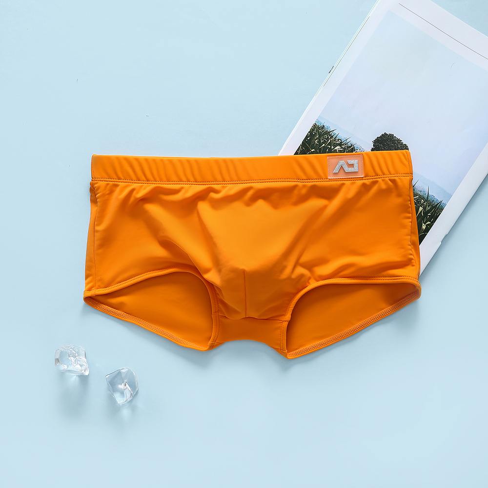 Cueca boxer masculina, calção de banho, estiramento, esportes, confortável, antibacteriano, respirável, impressão, cuecas jovens: XXL / Laranja