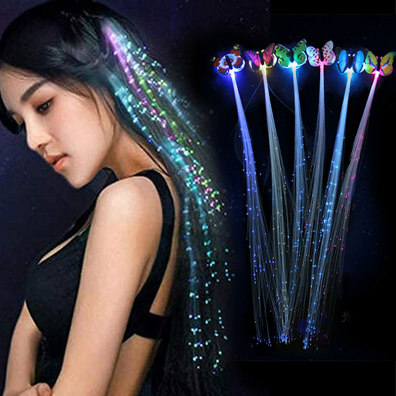 Popular parpadeante iluminado chica lazo para el cabello LED luminoso chica Scrunchies mujeres brillante Scrunchy cuerda para el cabello accesorios para el cabello