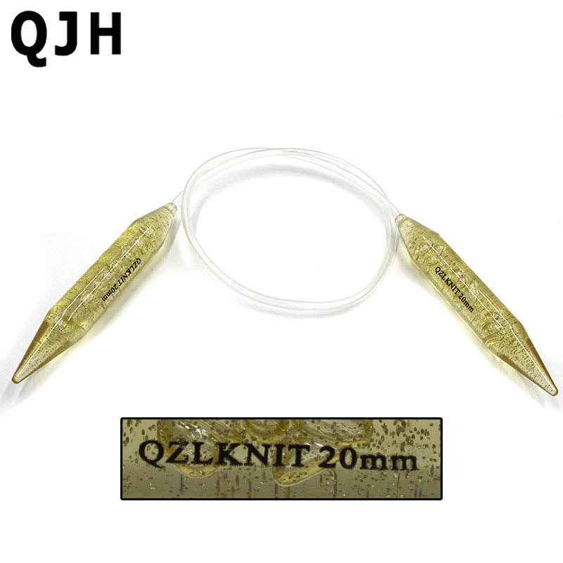 15 mm, 18 mm, 20 mm, Kristall-Acryl-Stricknadeln, runde Nadeln für dickes Garn, DIY-Handwerk, NäHenne, betroffen, Häkelnadel, zur Seite fahren, Weben