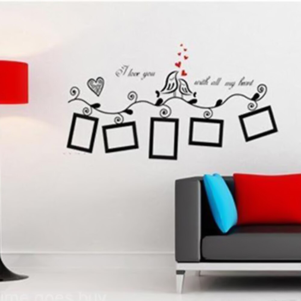 Birds Family Tree black Wall Decals Home Decor Living Room Photo Frame Wall Stickers DIY Nural Art Pvc Wallpaper