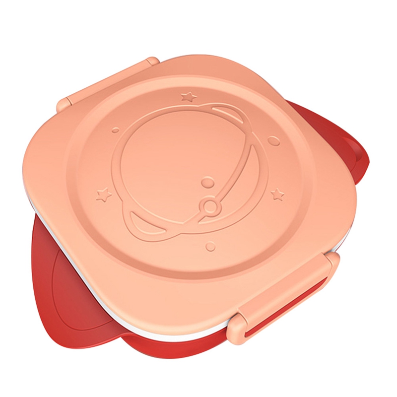 Piatto da pranzo in acciaio inossidabile riempito ad acqua per bambini scatola da pranzo sigillata con isolamento staccabile a mano antiscottatura: crema rosa