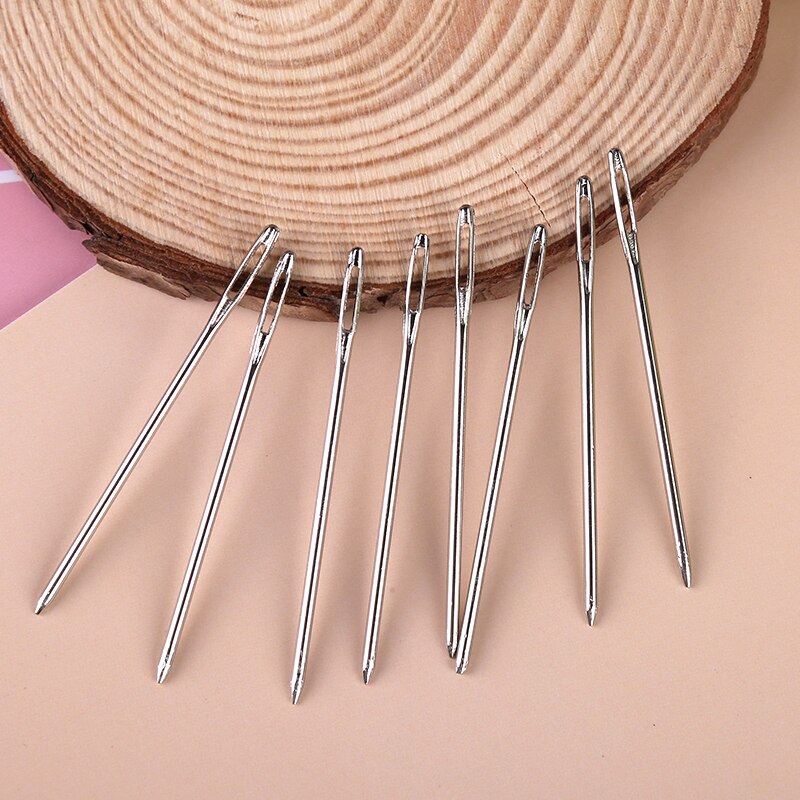 LMDZ 20Pcs/Lot Stainless Steel Knitting Wool Big Eye Needle Manual Leather Sewing Cross Stitch Gold Needle Embroidery