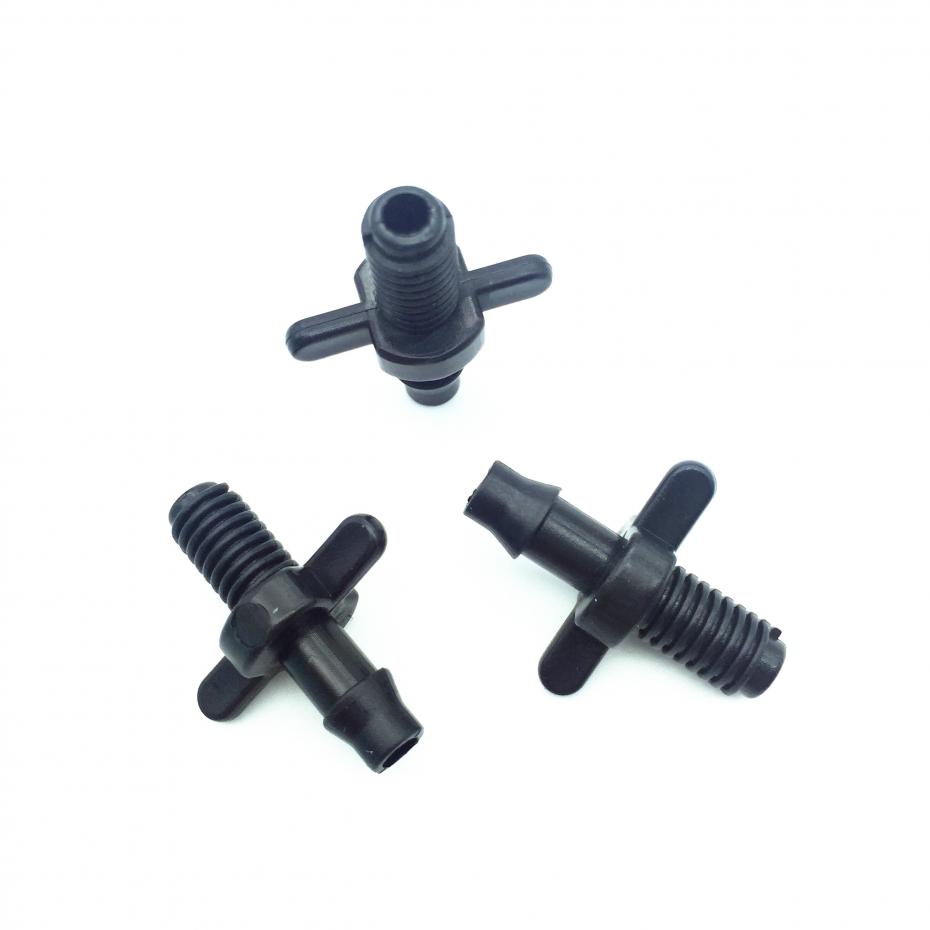 30Pcs 1/4 &quot;Prikkeldraad Connector 6Mm Buitendraad Tuin Micro Drip Irrigatie Conversie Koppelingen 4/7Mm slangkoppelingen Watering Joint