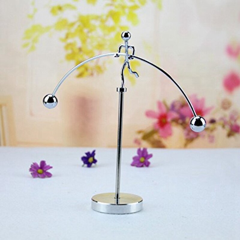 Finger Balancing Toy, Dynamic Balancing Instrument,Newton'S Cradle Weightlifter Mold Metal Craft Perpetual Art Swing Kinetic M