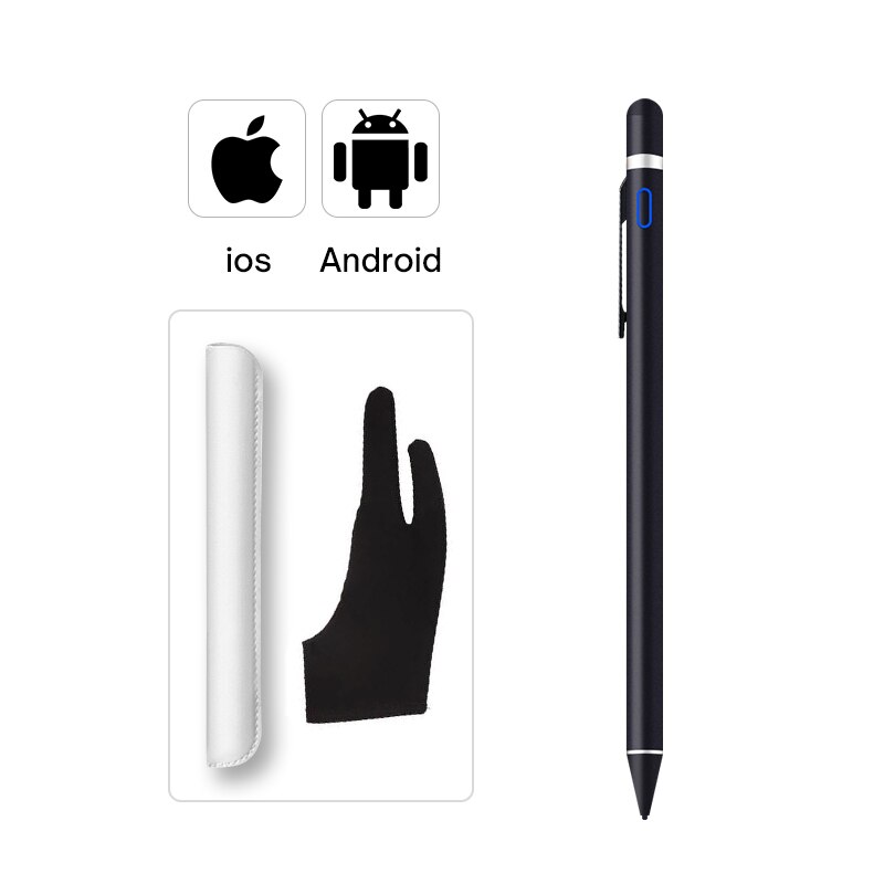 Lápiz Stylus para Apple, lápiz táctil para teléfono, iPad Pro, Samsung, Huawei, Xiaomi, tableta móvil, IOS y Android: Black clip gift