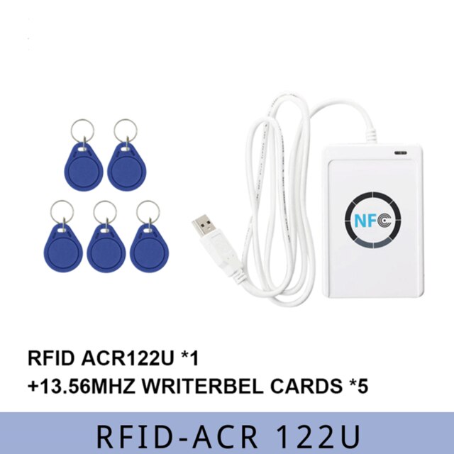 ACR122U Toegangscontrole Kaart Duplicator Rfid-lezer Nfc Encryptie Kraken Schrijver Smart Chip S50 Uid Kaart 13.56Mhz Key Copier: ACR122U-5UIDkey