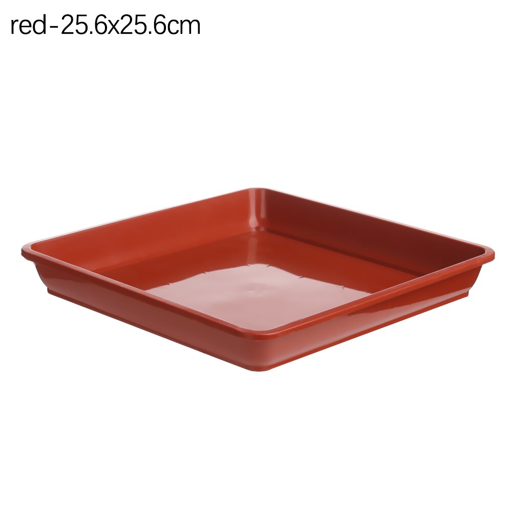Flower Pot Saucers for Indoor/outdoor Plants 4/6/7/8/10 inch Drip Trays Durable Plastic Plant Trays Saucers Flower Pot Square: red 25.6x25.6cm
